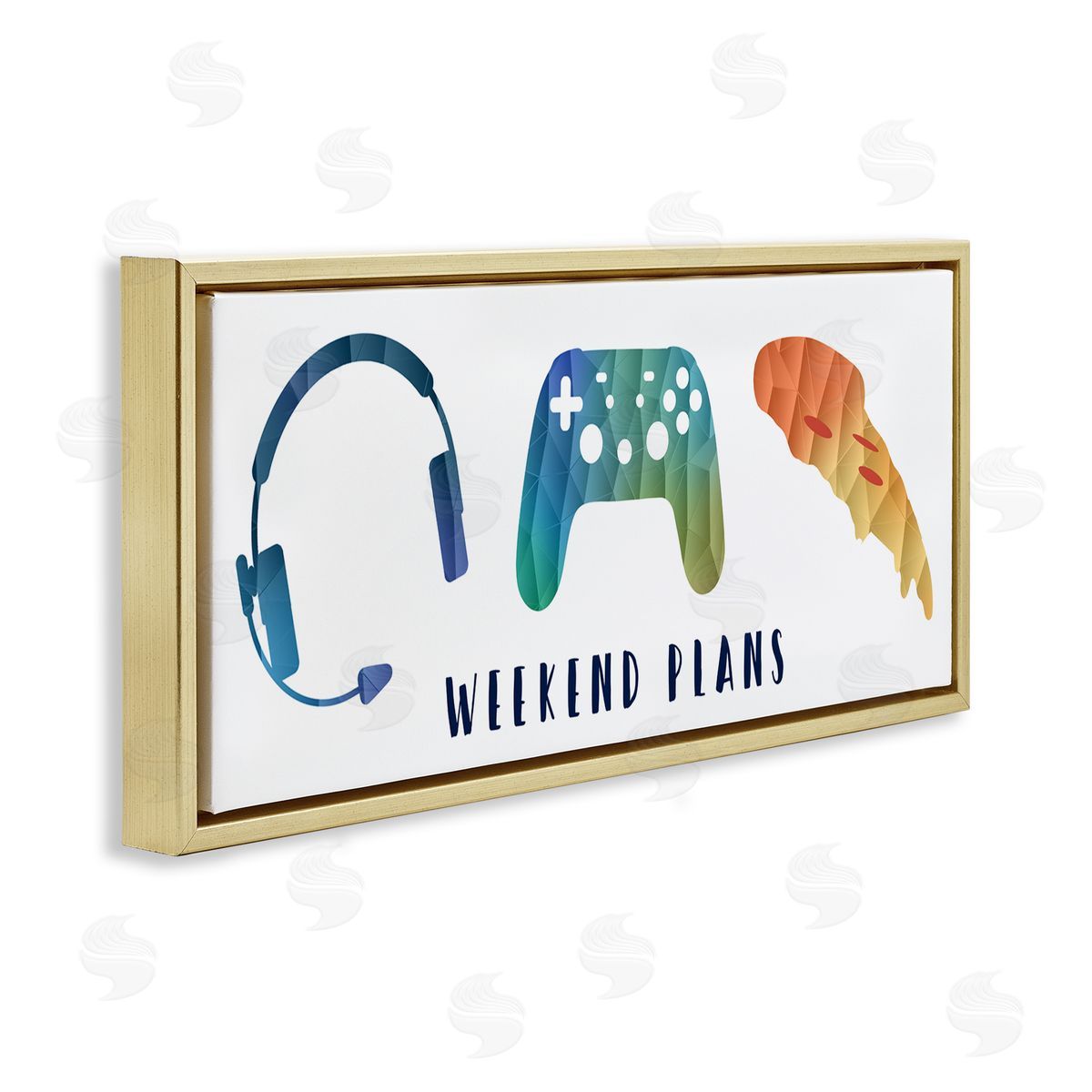 Stupell Studio Weekend Plans Pizza Video Games Modern Geometric Pattern