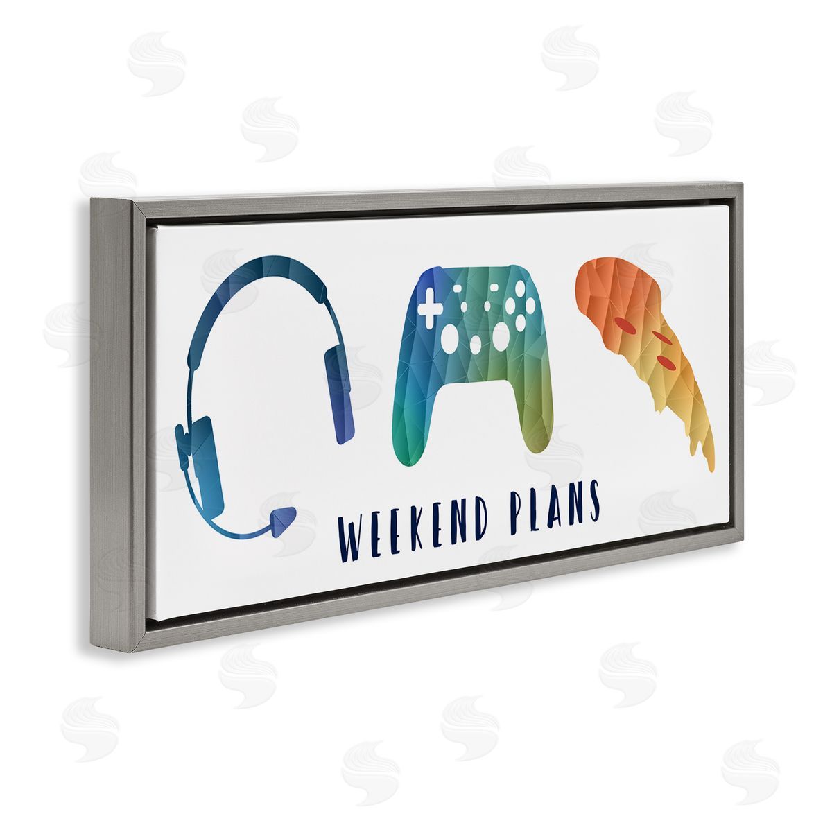 Stupell Studio Weekend Plans Pizza Video Games Modern Geometric Pattern