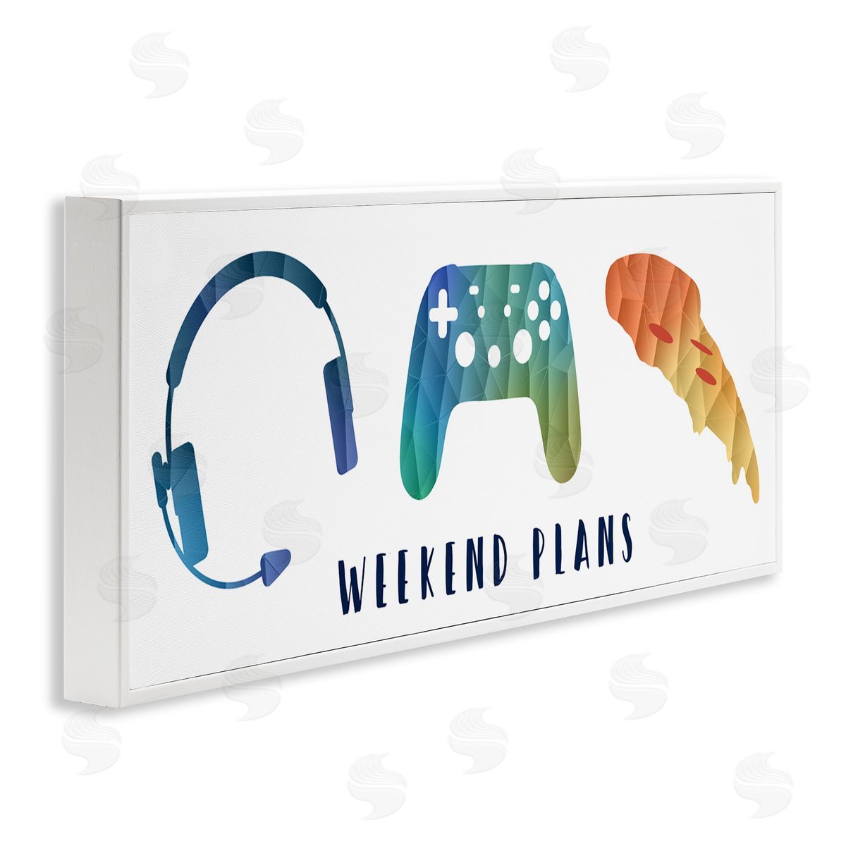 Stupell Studio Weekend Plans Pizza Video Games Modern Geometric Pattern