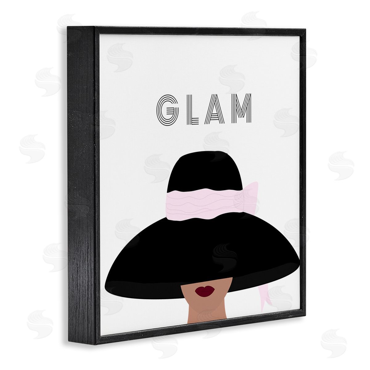 Ashley Singleton Glam Text Fashionista Female Black Pink Hat  Black Framed Glicee Wall Art Print