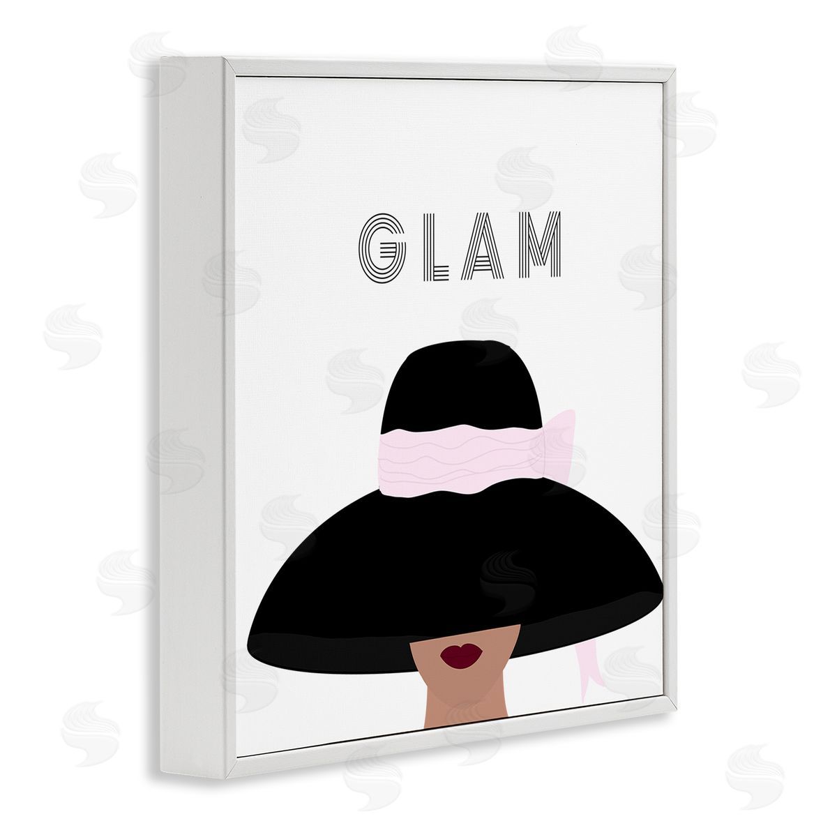 Ashley Singleton Glam Text Fashionista Female Black Pink Hat  White Framed Glicee Wall Art Print