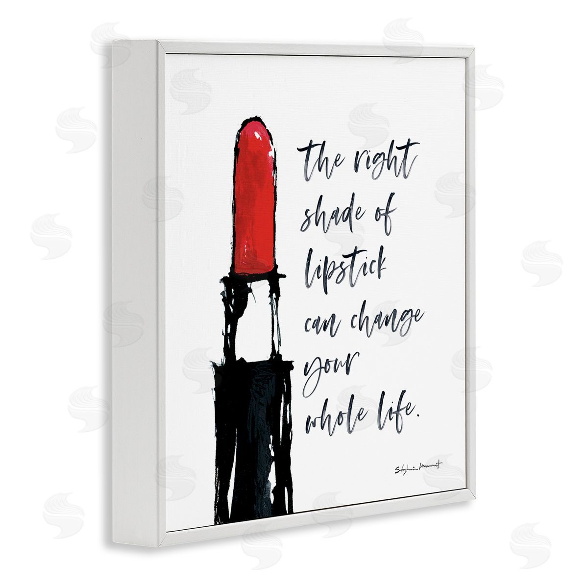 Stephanie Workman Marrott Right Shade Lipstick Change Whole Life Fashion Phrase White Framed Glicee Wall Art Print