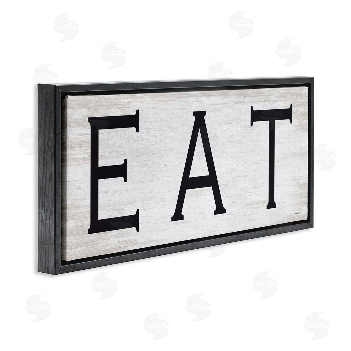 Lettered and Lined EAT Farmhouse Kitchen Sign Soft Distressed Pattern