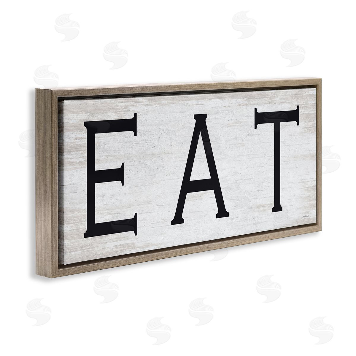 Lettered and Lined EAT Farmhouse Kitchen Sign Soft Distressed Pattern
