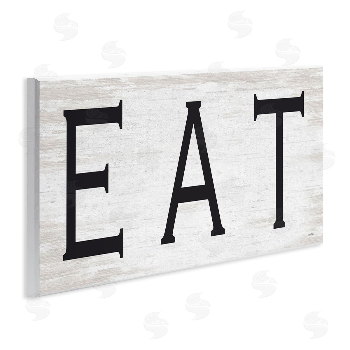 Lettered and Lined EAT Farmhouse Kitchen Sign Soft Distressed Pattern