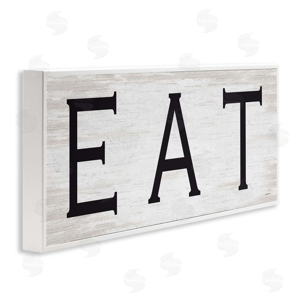 Lettered and Lined EAT Farmhouse Kitchen Sign Soft Distressed Pattern