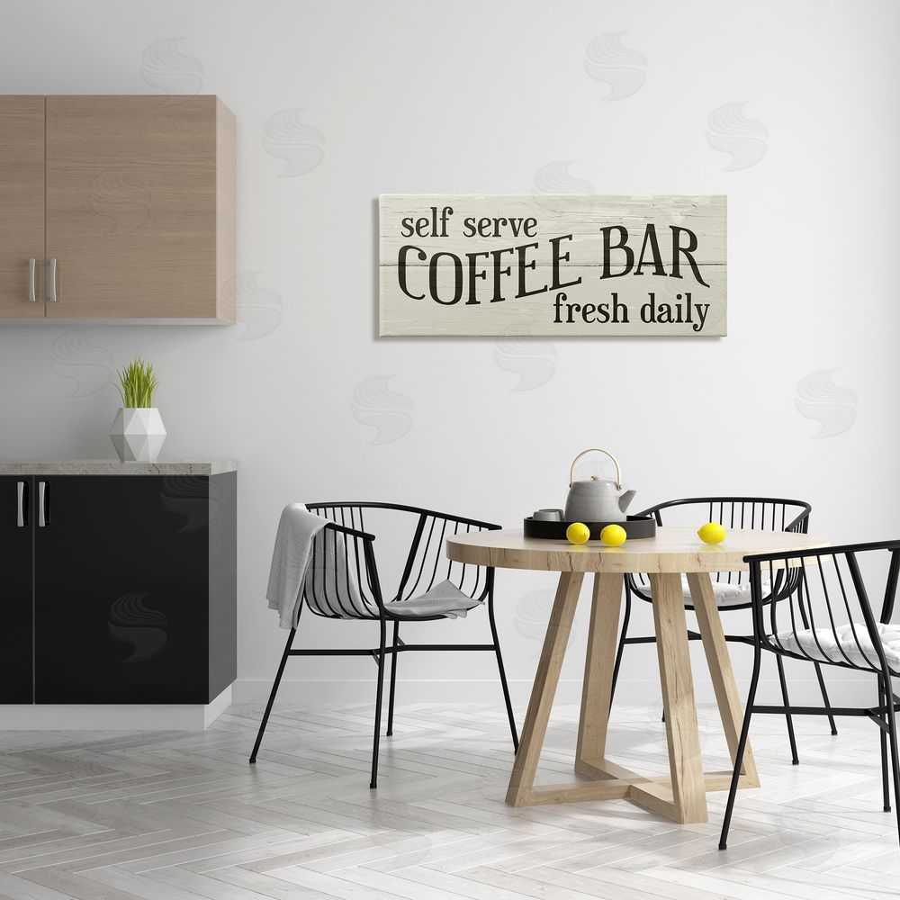 Stupell Studio Self Serve Coffe_sidee Bar Sign Rustic Plank Pattern