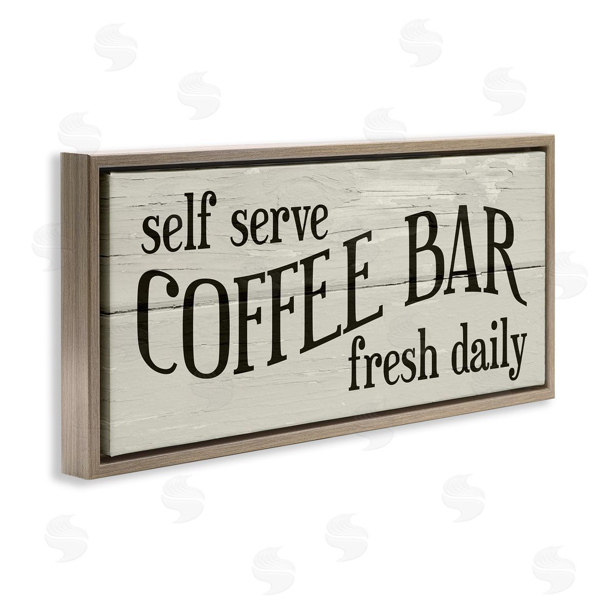 Stupell Studio Self Serve Coffe_sidee Bar Sign Rustic Plank Pattern