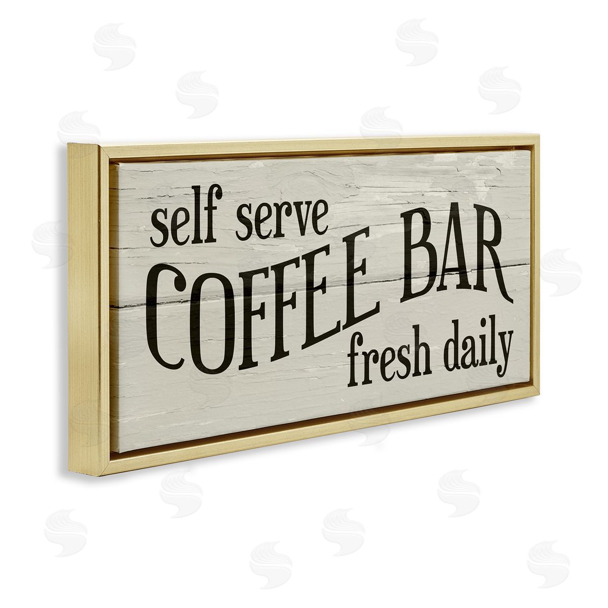 Stupell Studio Self Serve Coffe_sidee Bar Sign Rustic Plank Pattern