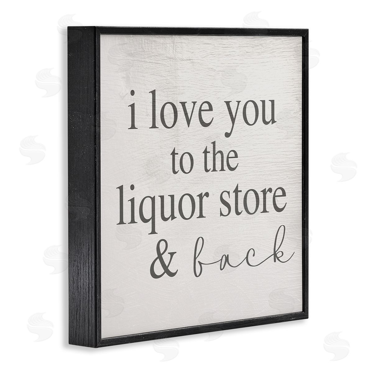 Stupell Studio Love You To Liquor Store & Back Phrase Black Framed Glicee Wall Art Print