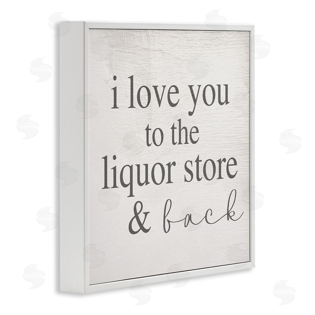 Stupell Studio Love You To Liquor Store & Back Phrase White Framed Glicee Wall Art Print