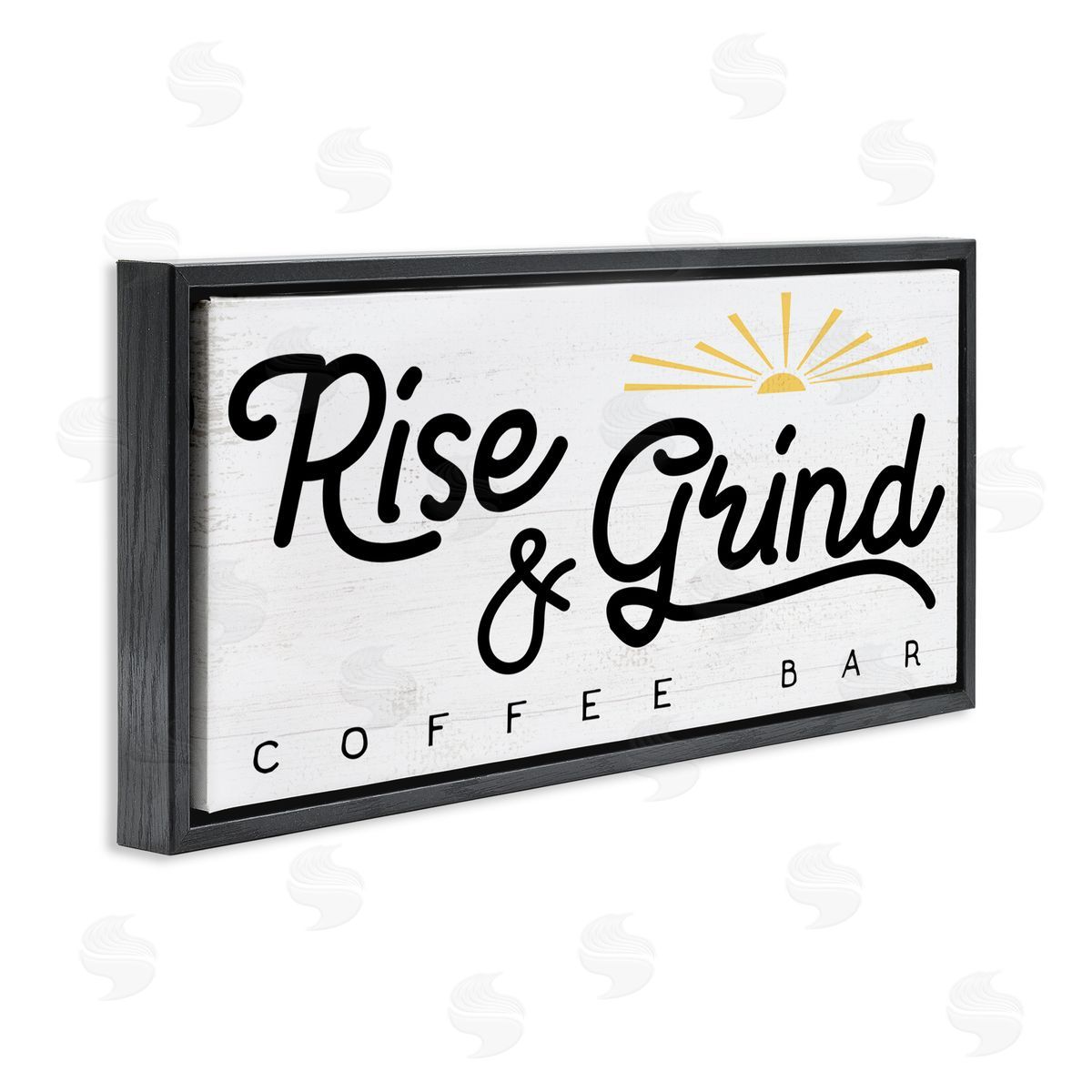 Stupell Studio Rise & Grind Coffe_sidee Bar Sign Rustic Sunrise