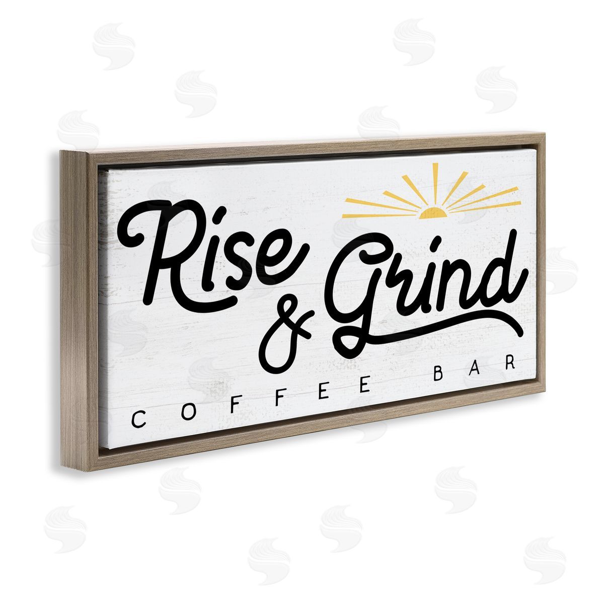 Stupell Studio Rise & Grind Coffe_sidee Bar Sign Rustic Sunrise
