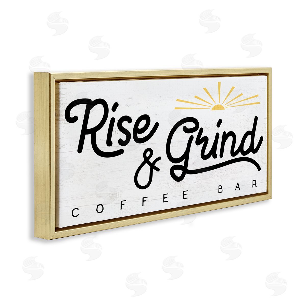 Stupell Studio Rise & Grind Coffe_sidee Bar Sign Rustic Sunrise