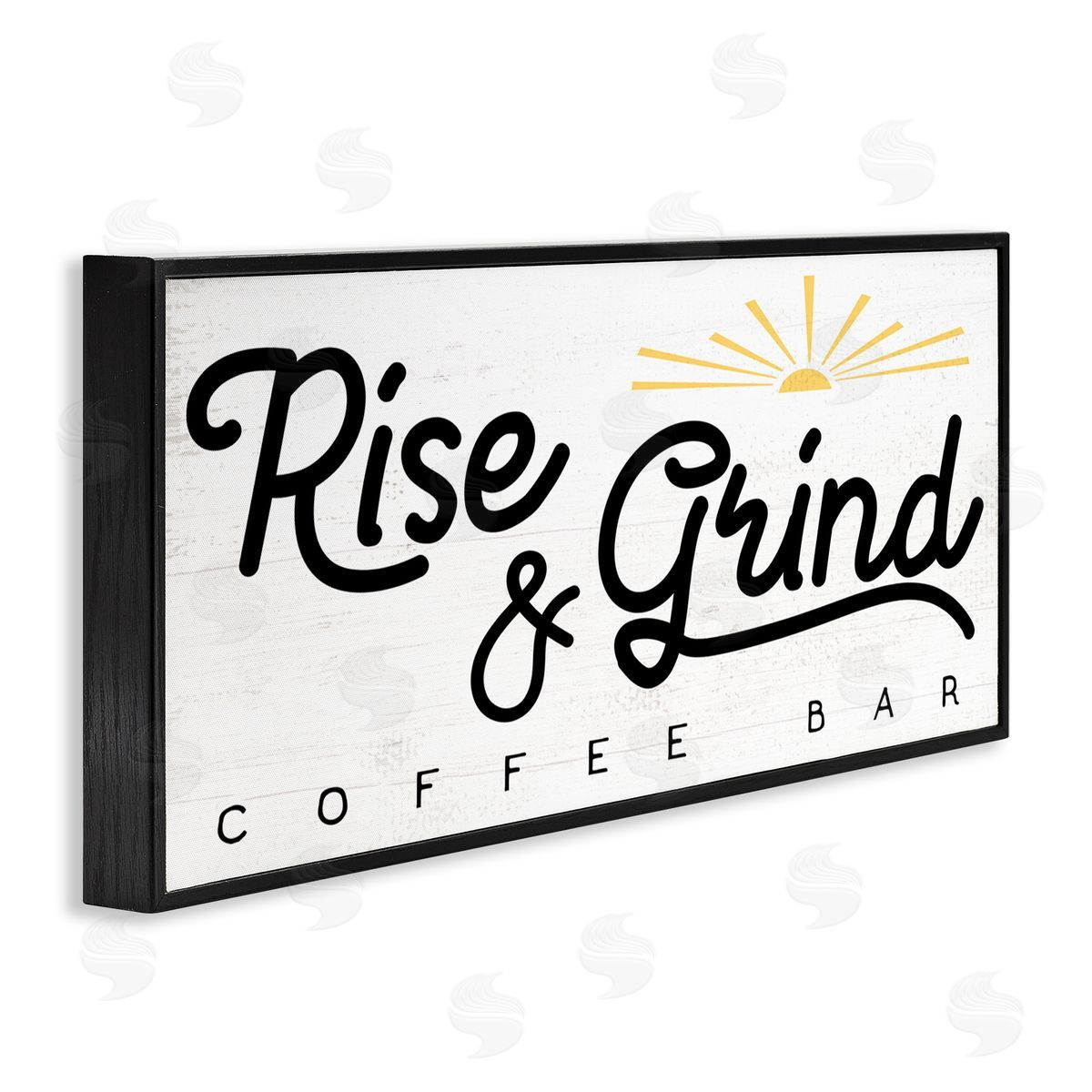 Stupell Studio Rise & Grind Coffe_sidee Bar Sign Rustic Sunrise