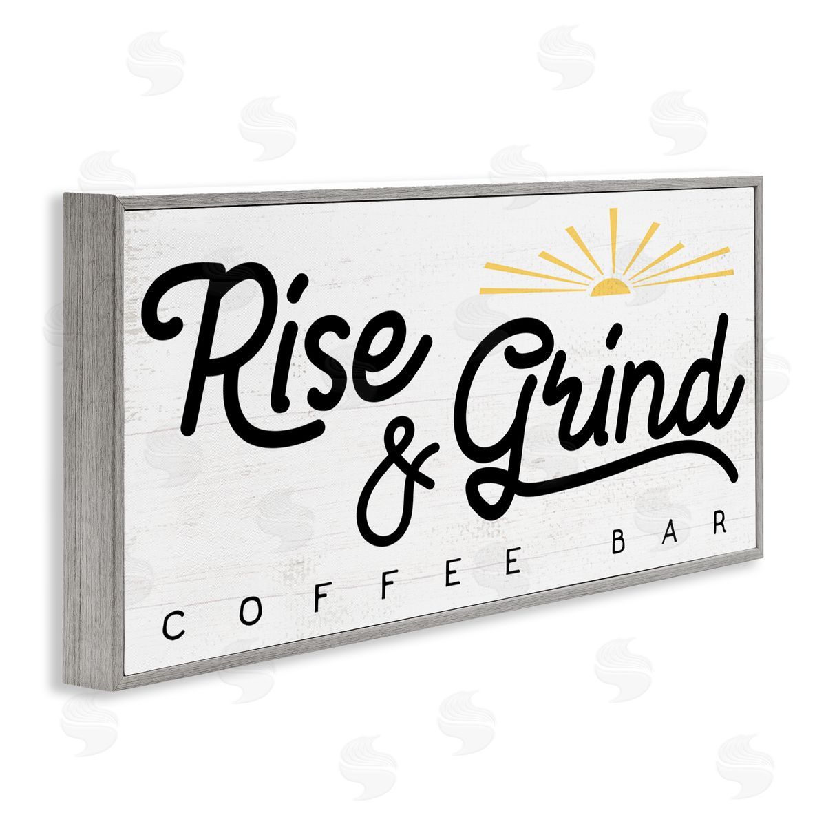Stupell Studio Rise & Grind Coffe_sidee Bar Sign Rustic Sunrise