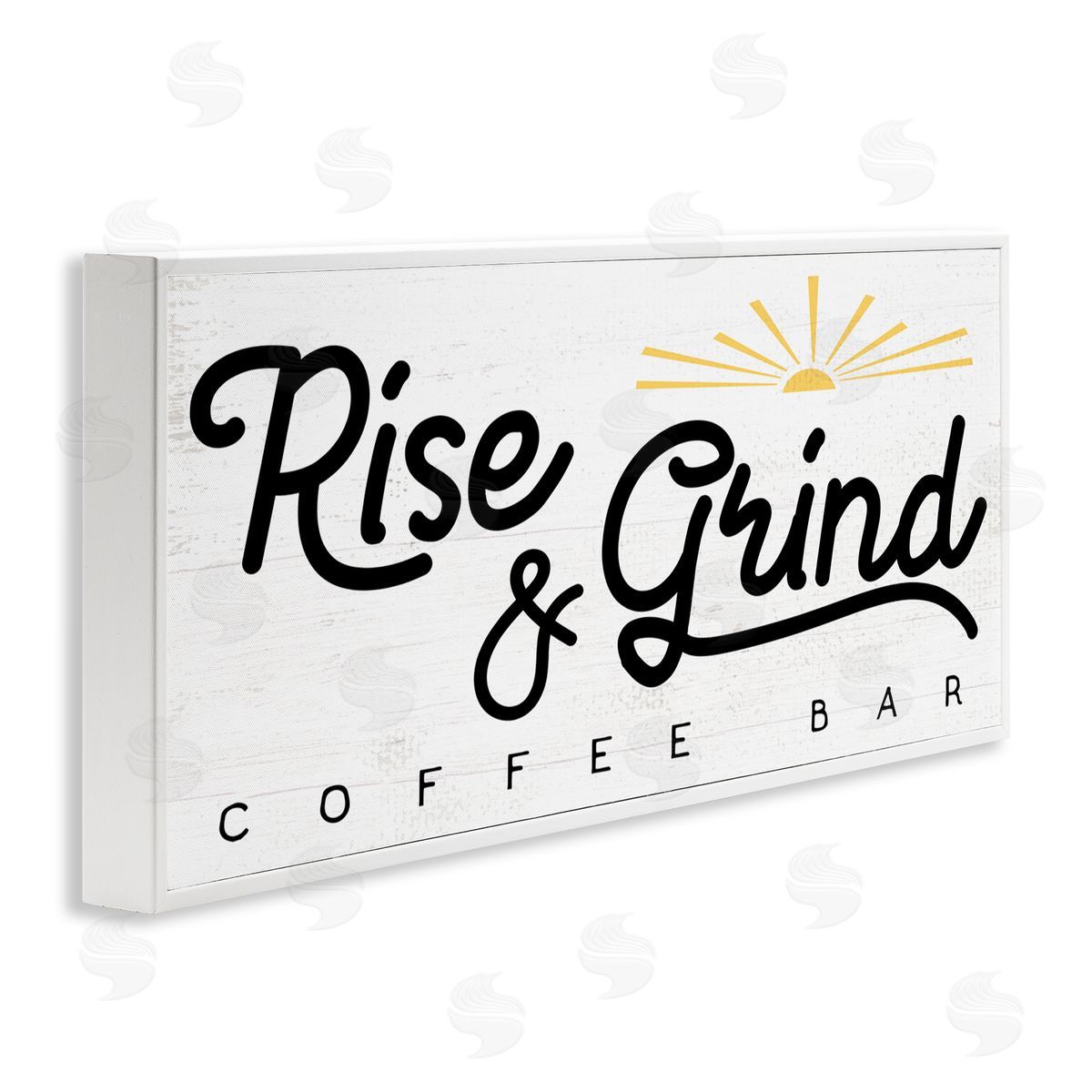 Stupell Studio Rise & Grind Coffe_sidee Bar Sign Rustic Sunrise