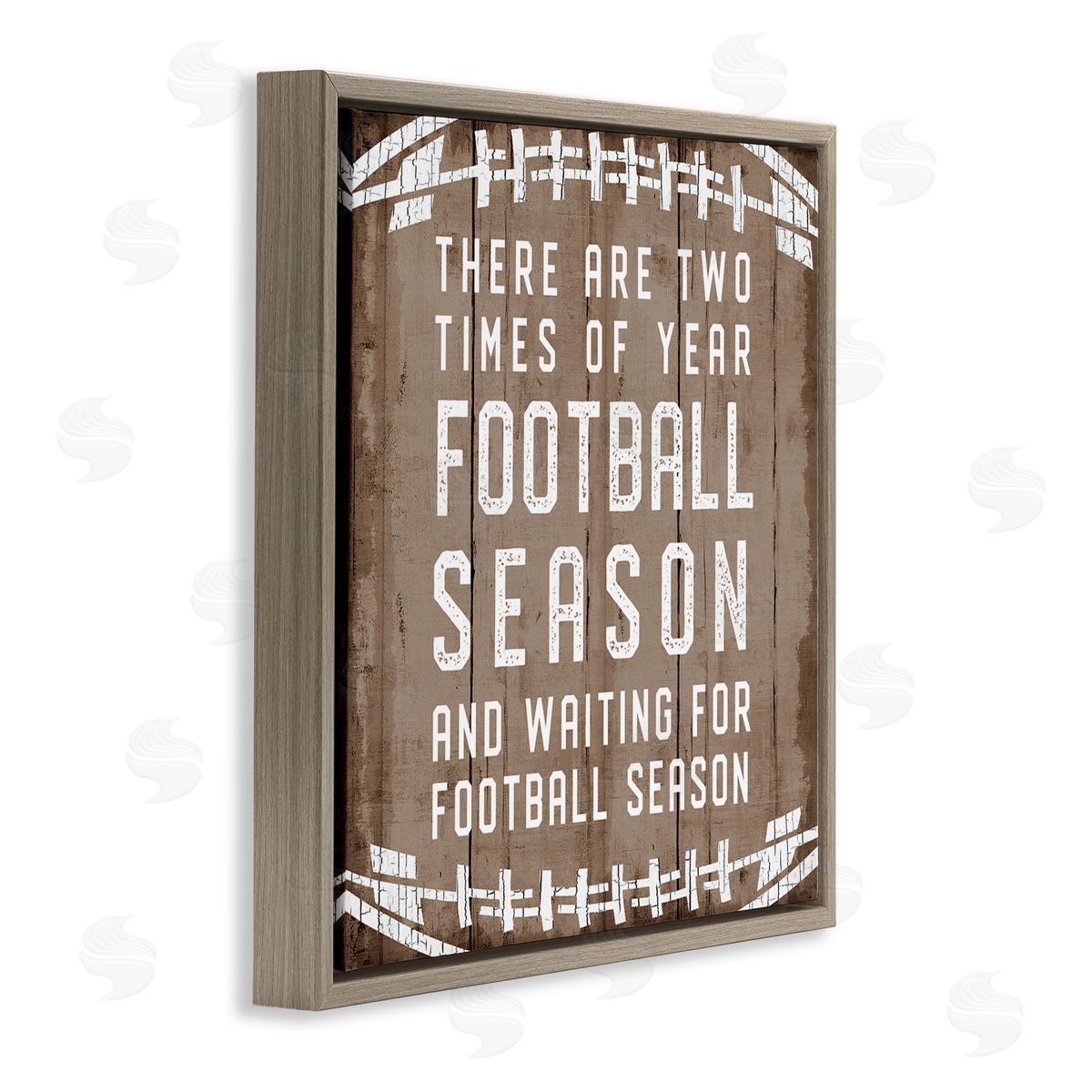 Time of Year Football Season Brown Floating Frame Canvas Wall Art, Home Decor by CAD Designs
