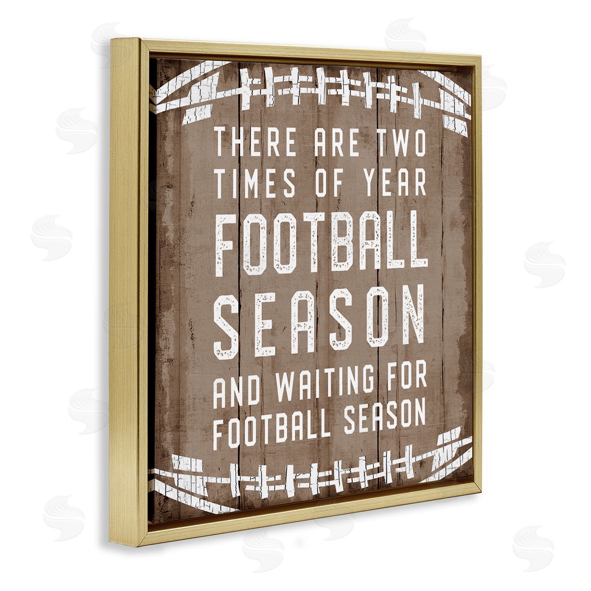 Time of Year Football Season Gold Floating Frame Canvas Wall Art, Home Decor by CAD Designs