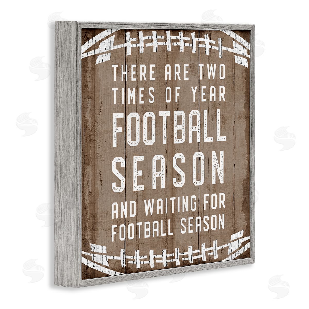 Time of Year Football Season Grey Frame Print Wall Art, Home Decor by CAD Designs