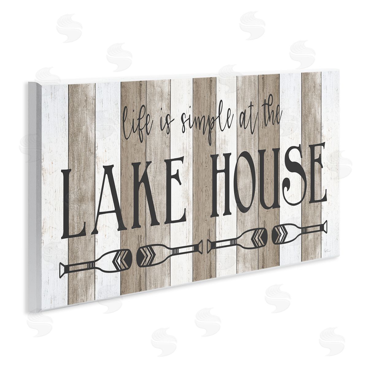 Natalie Carpentieri Life's Simple At Lake House Sign Rustic Pattern