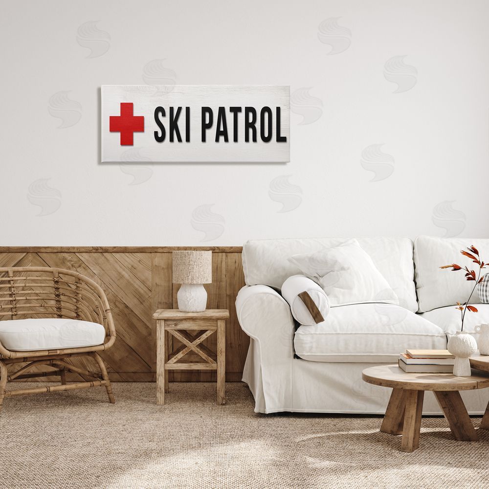 Stupell Studio Ski Patrol Red Cross Symbol Winter Mountain Sports
