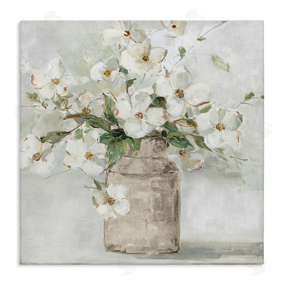 Sally Swatland Lady's Smock Floral Bouquet Rustic Milk Tin Blooming Stretched Canvas Wall Art Print