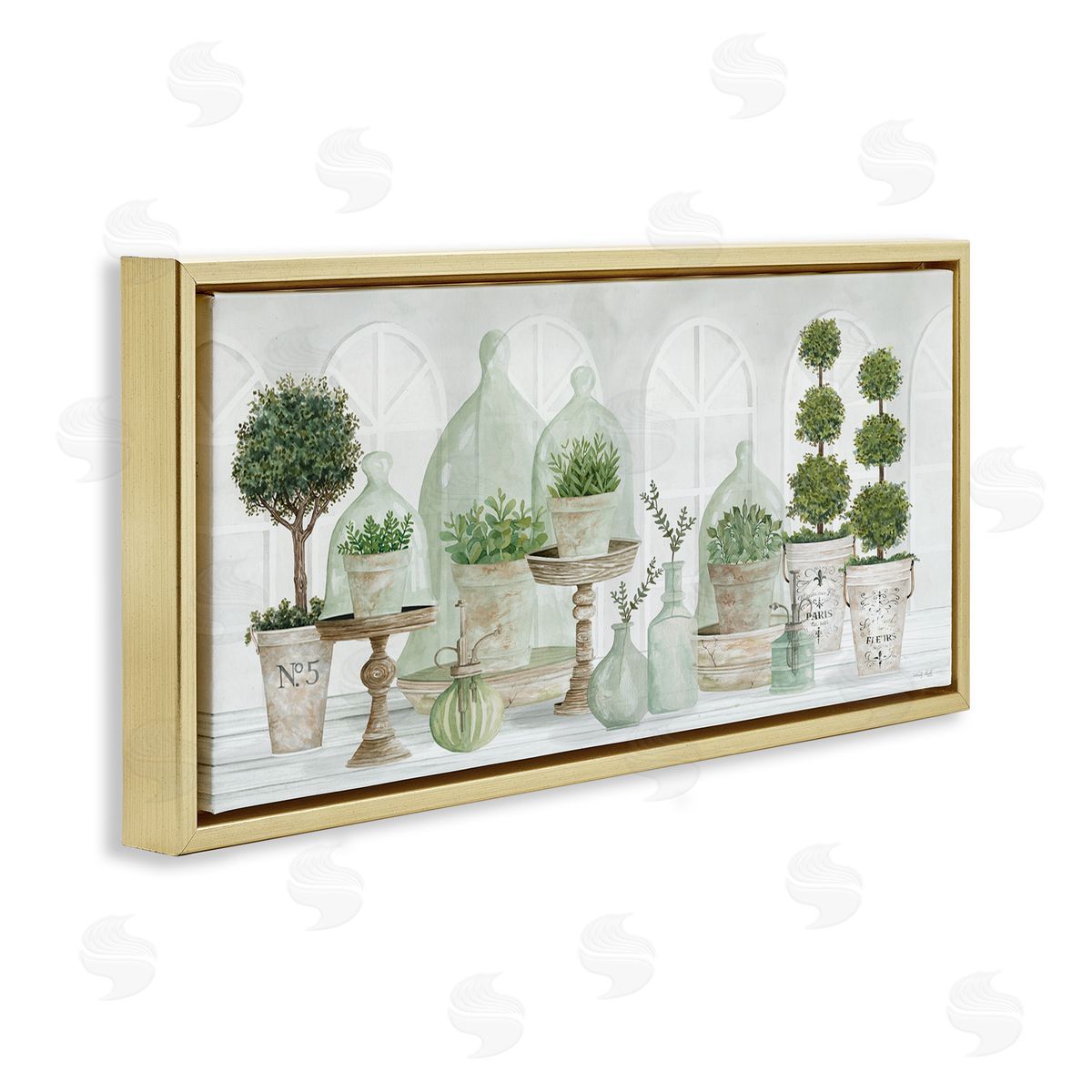 Cindy Jacobs Parisian Plant Tabletop Green Leaves Traditional Cloches
