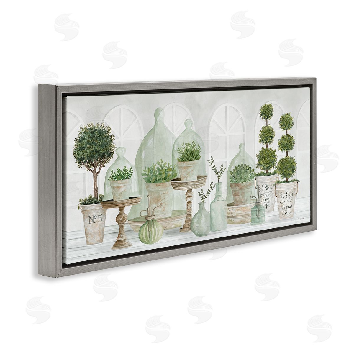 Cindy Jacobs Parisian Plant Tabletop Green Leaves Traditional Cloches