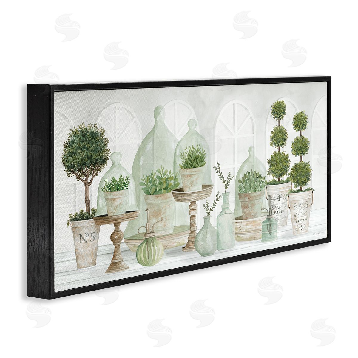 Cindy Jacobs Parisian Plant Tabletop Green Leaves Traditional Cloches