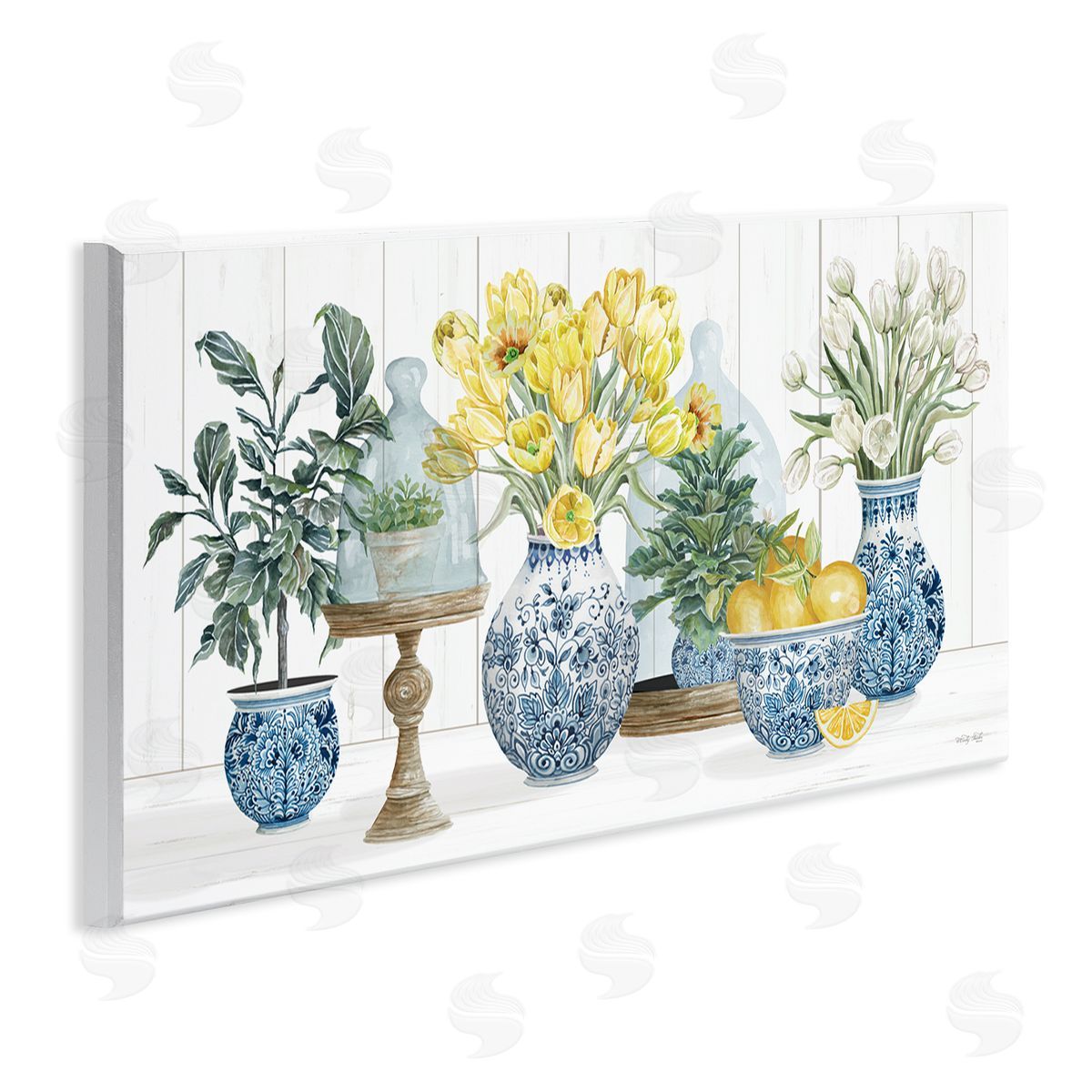 Yellow Tulips & Lemon Fruits Wood Plaque Wall Art, Home Decor by Cindy Jacobs
