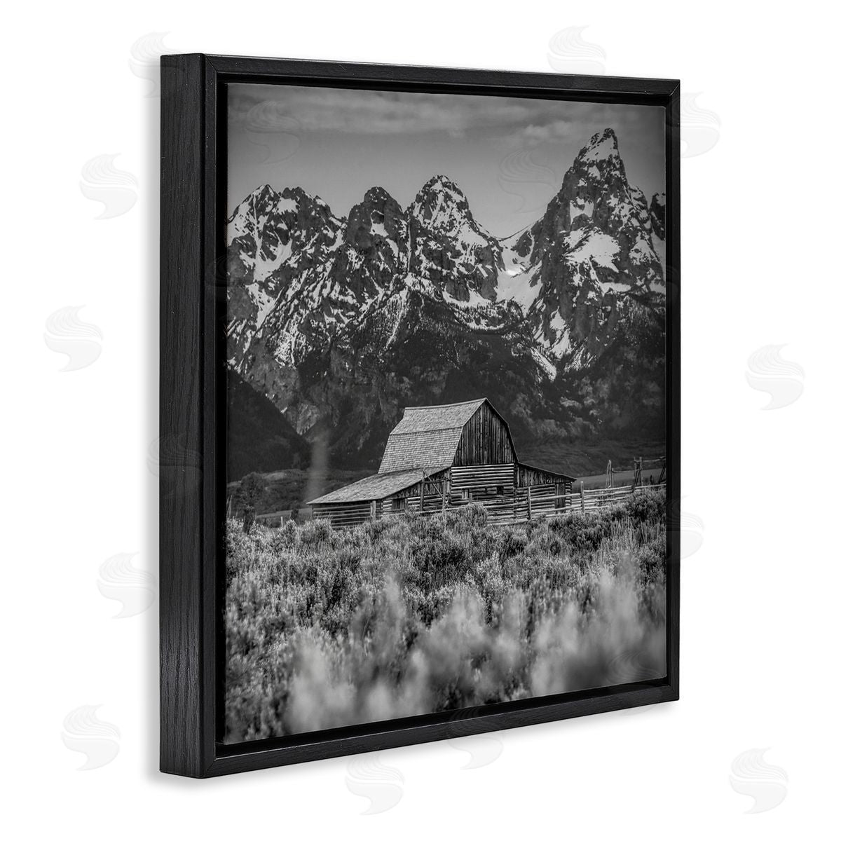 Daniel Sproul Farm Barn Mountain Landscape Rural Countryside Photography Black Floating Frame Canvas Wall Art Print