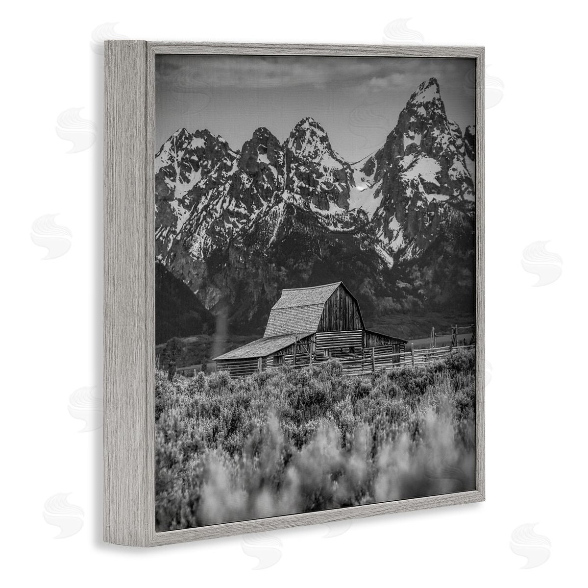 Daniel Sproul Farm Barn Mountain Landscape Rural Countryside Photography Gray Framed Glicee Wall Art Print