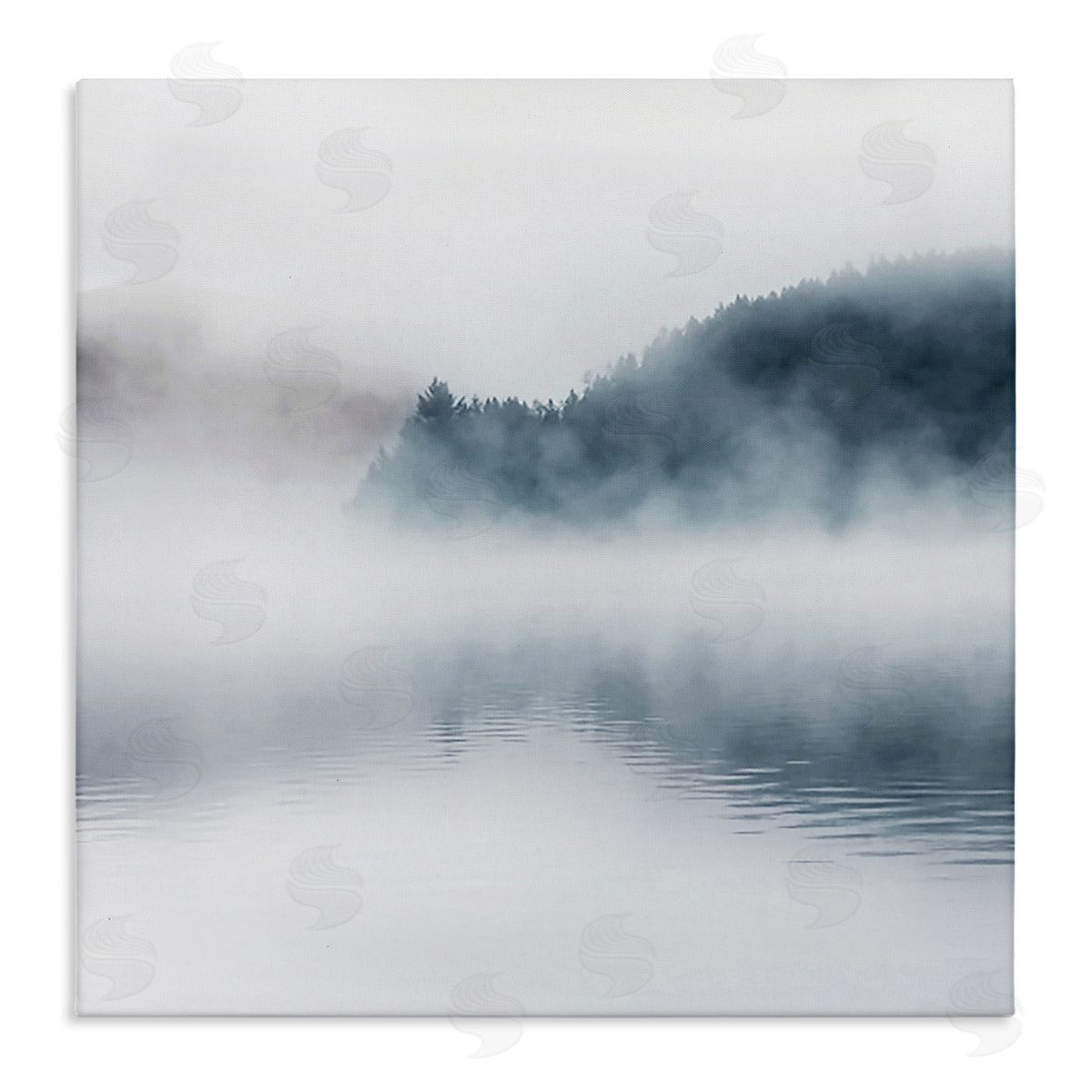 Carol Robinson Heavy Fog Lake Landscape Dense Mist Photography Stretched Canvas Wall Art Print