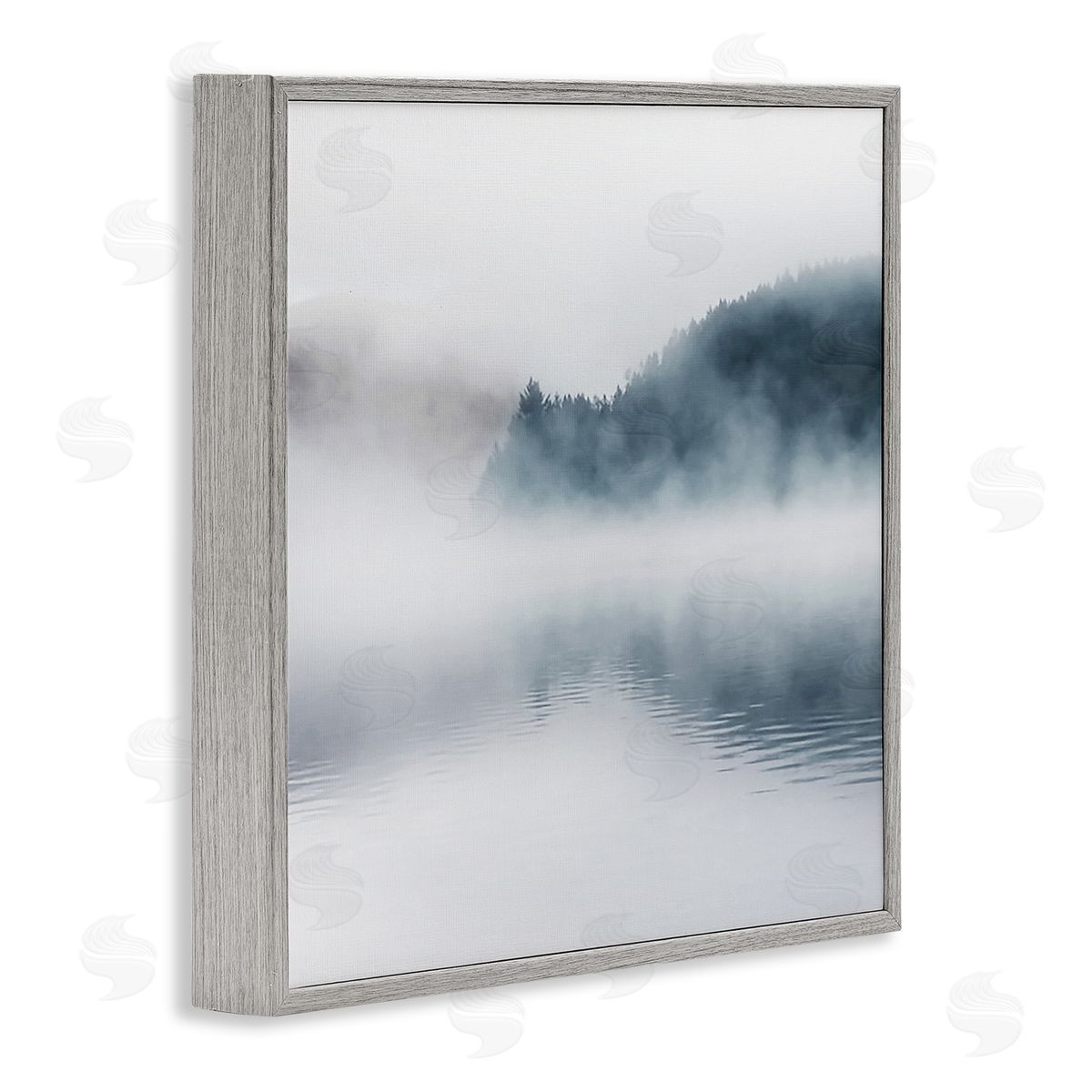 Carol Robinson Heavy Fog Lake Landscape Dense Mist Photography Gray Framed Glicee Wall Art Print