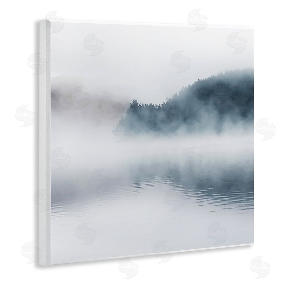 Carol Robinson Heavy Fog Lake Landscape Dense Mist Photography Wooden Wall Plaque Art Print
