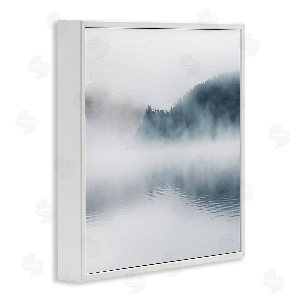 Carol Robinson Heavy Fog Lake Landscape Dense Mist Photography White Framed Glicee Wall Art Print