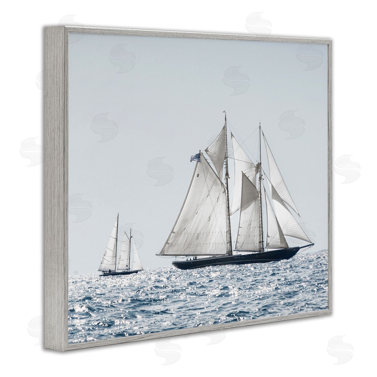 Traditional Sailboat Photograph Grey Frame Print Wall Art, Home Decor by Danita Delimont