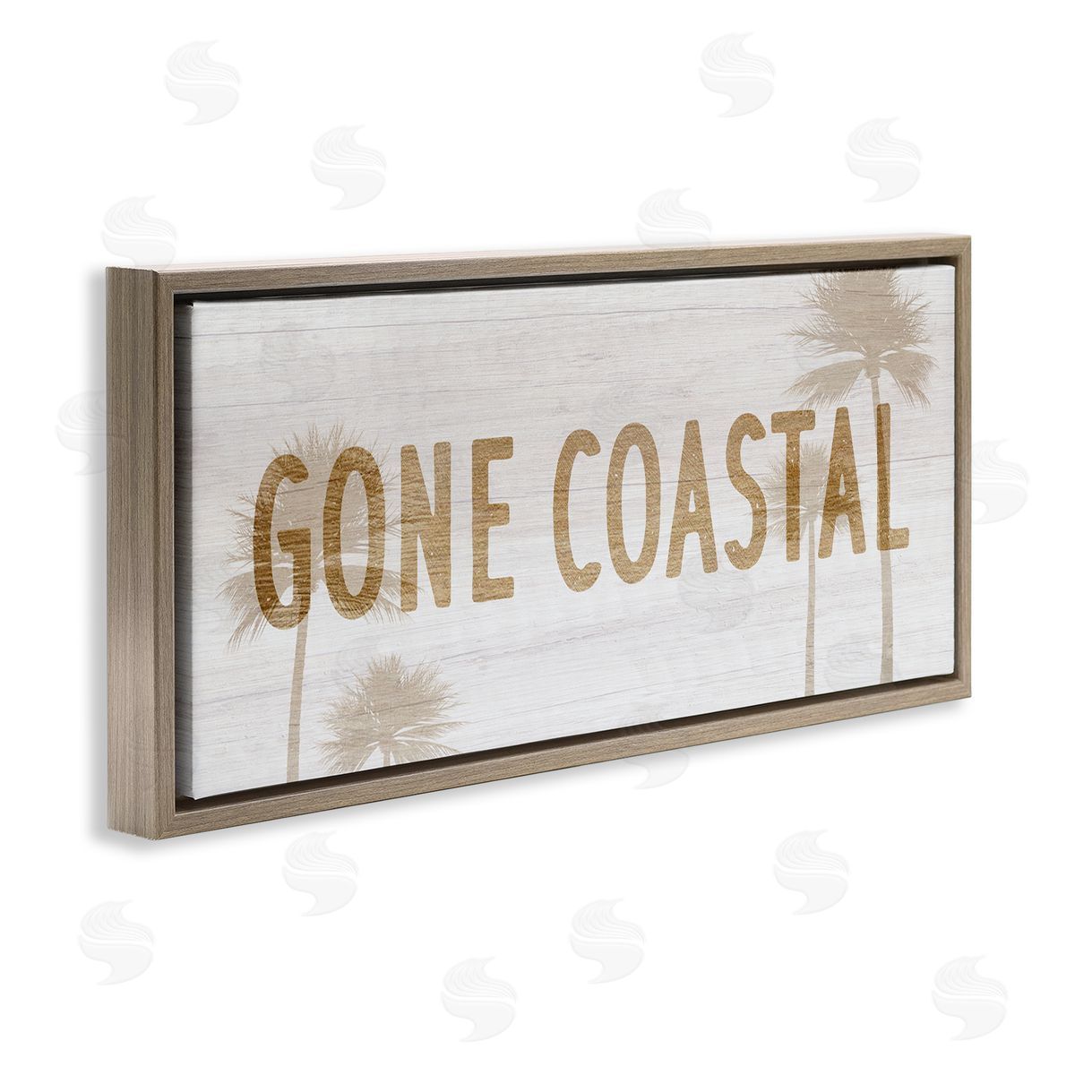 Stupell Studio Gone Coastal Beach Pun Funny Tropical Palm Trees