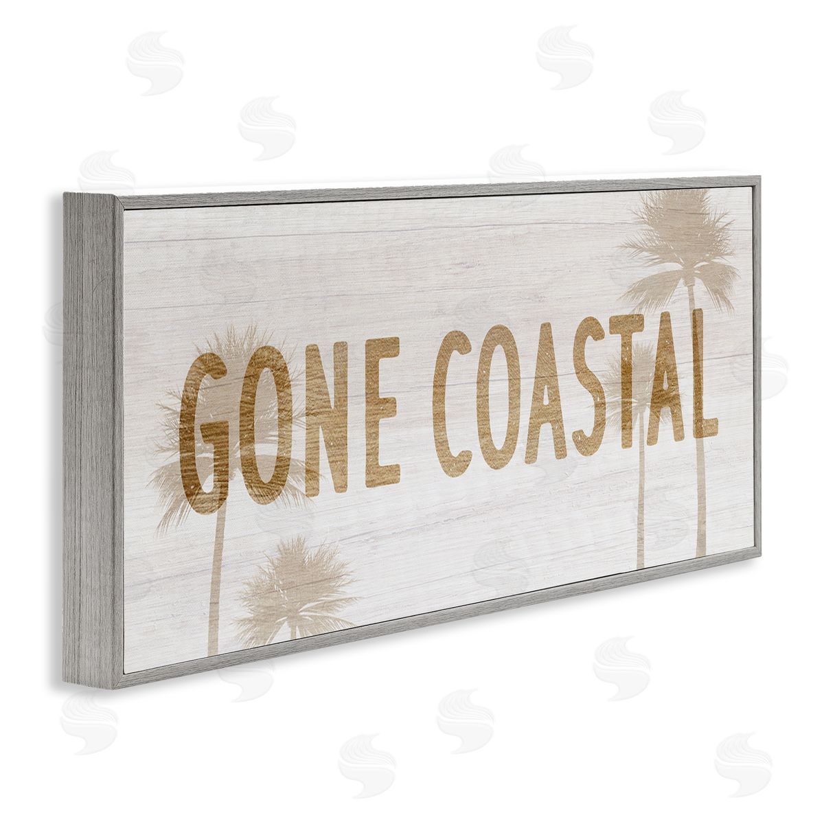 Stupell Studio Gone Coastal Beach Pun Funny Tropical Palm Trees