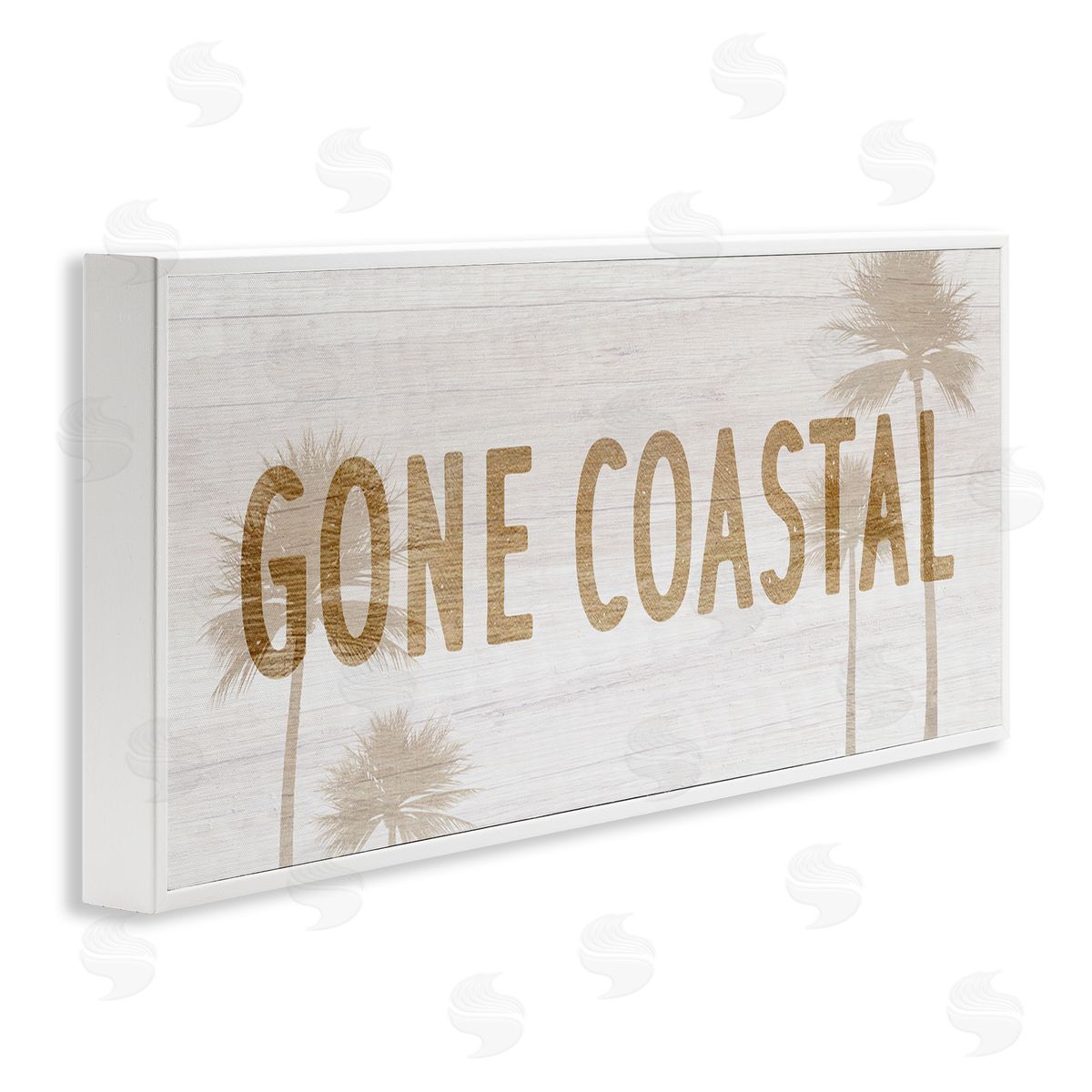 Stupell Studio Gone Coastal Beach Pun Funny Tropical Palm Trees