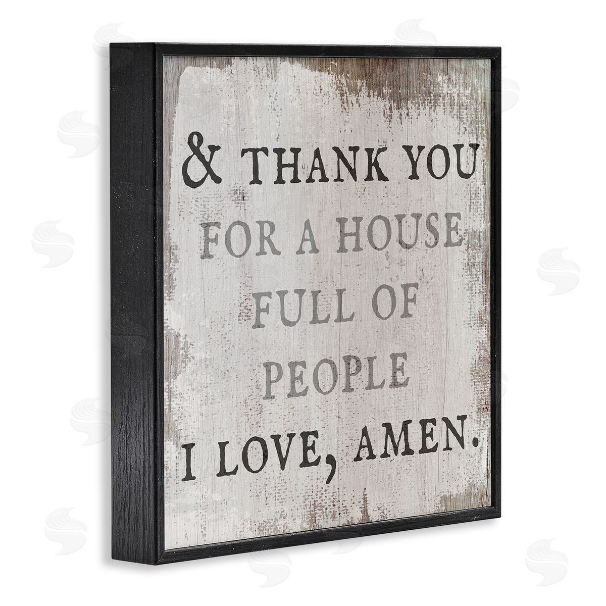 Stupell Studio House Full Of People Amen Phrase Rustic Family Black Framed Glicee Wall Art Print