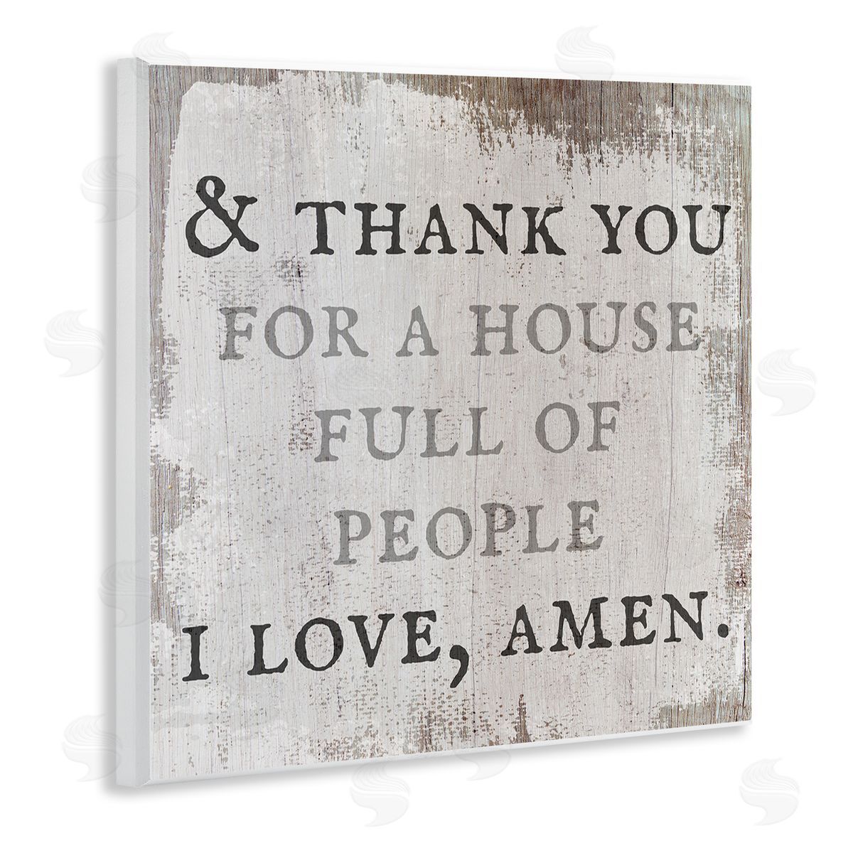 Stupell Studio House Full Of People Amen Phrase Rustic Family Wooden Wall Plaque Art Print