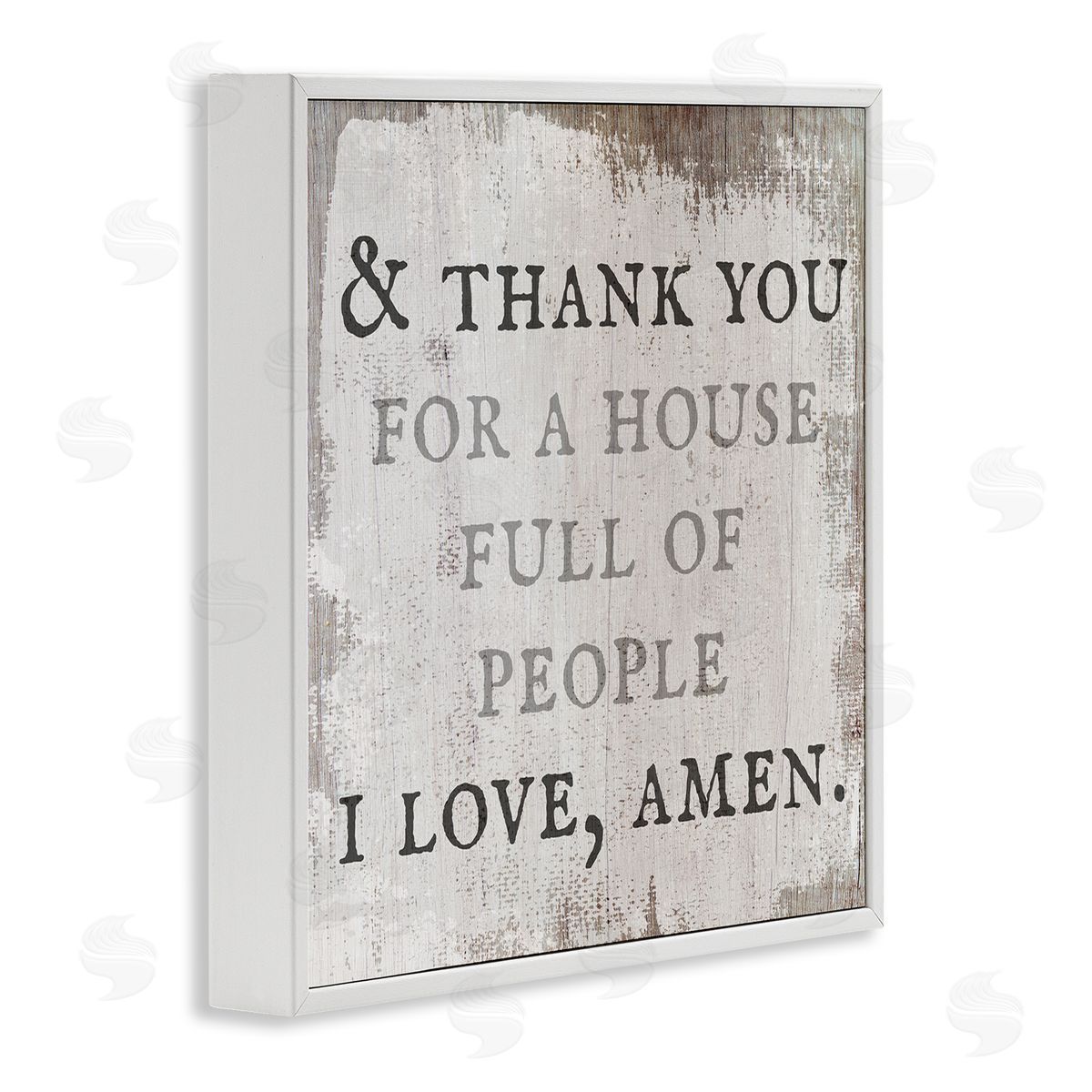 Stupell Studio House Full Of People Amen Phrase Rustic Family White Framed Glicee Wall Art Print