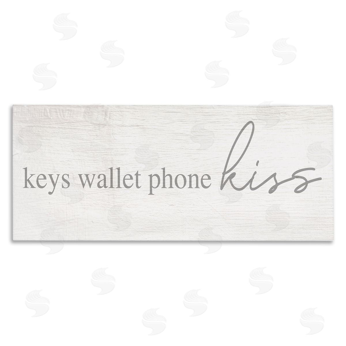 Stupell Studio Keys Wallet Phone Kiss Rustic Romantic Phrase