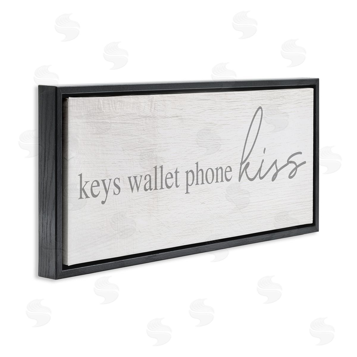 Stupell Studio Keys Wallet Phone Kiss Rustic Romantic Phrase