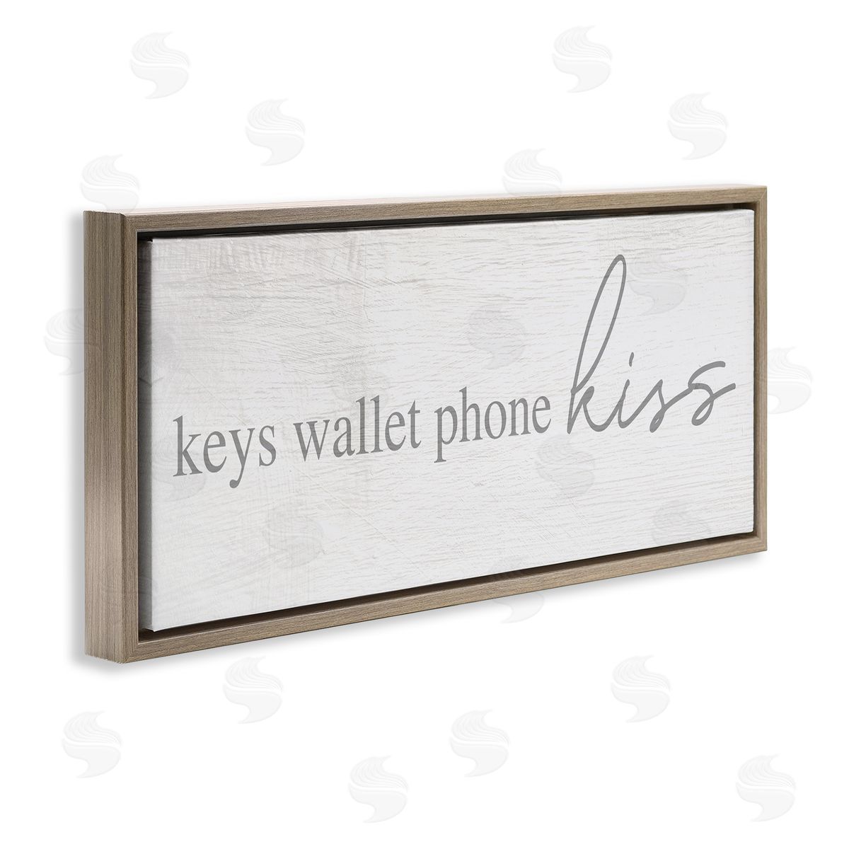 Stupell Studio Keys Wallet Phone Kiss Rustic Romantic Phrase