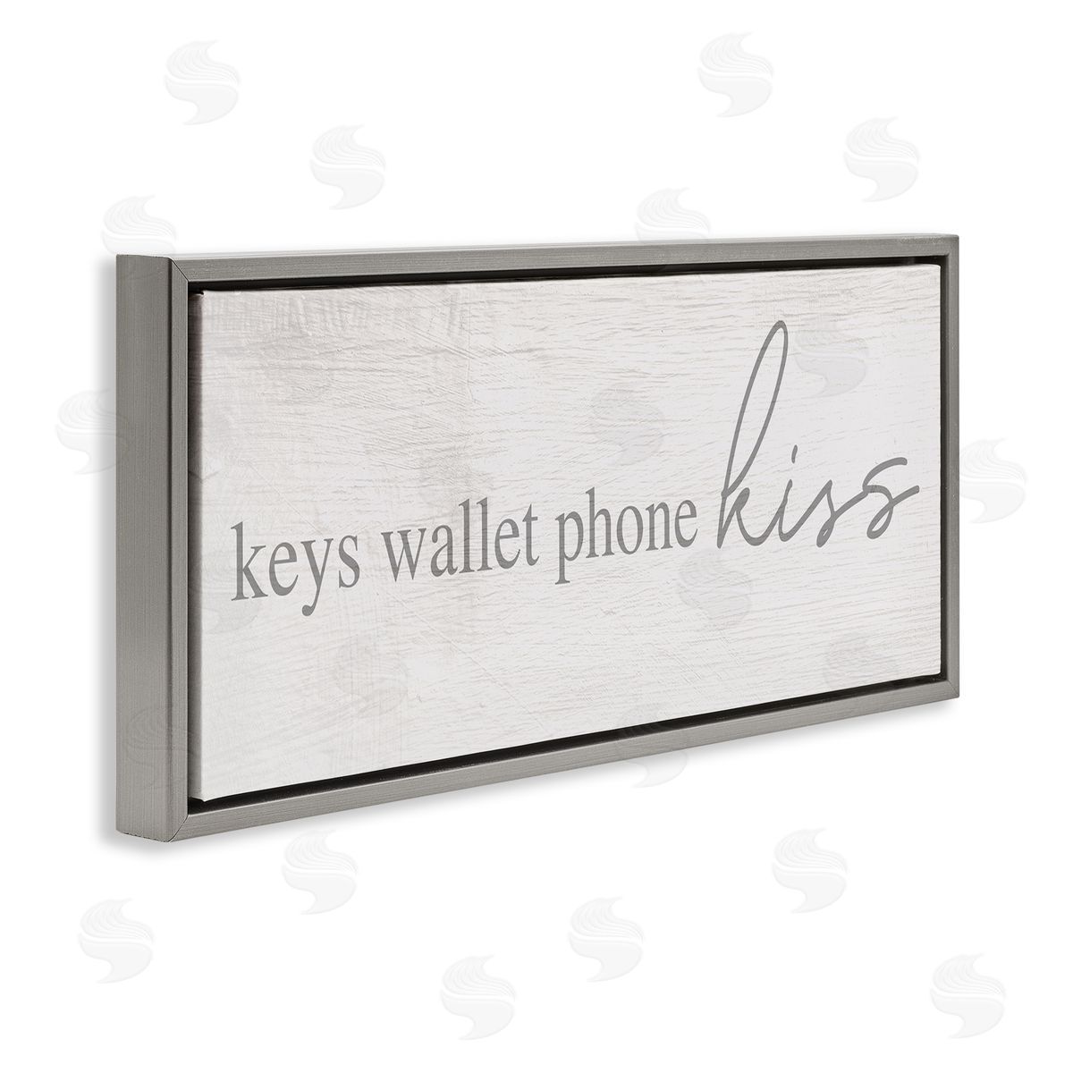 Stupell Studio Keys Wallet Phone Kiss Rustic Romantic Phrase