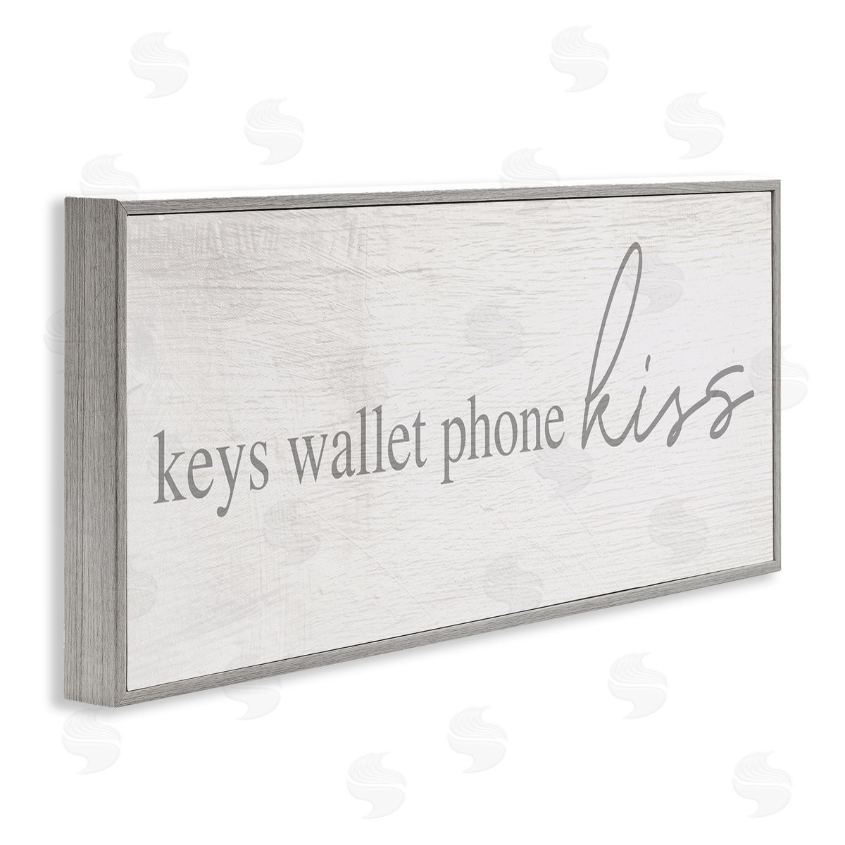 Stupell Studio Keys Wallet Phone Kiss Rustic Romantic Phrase