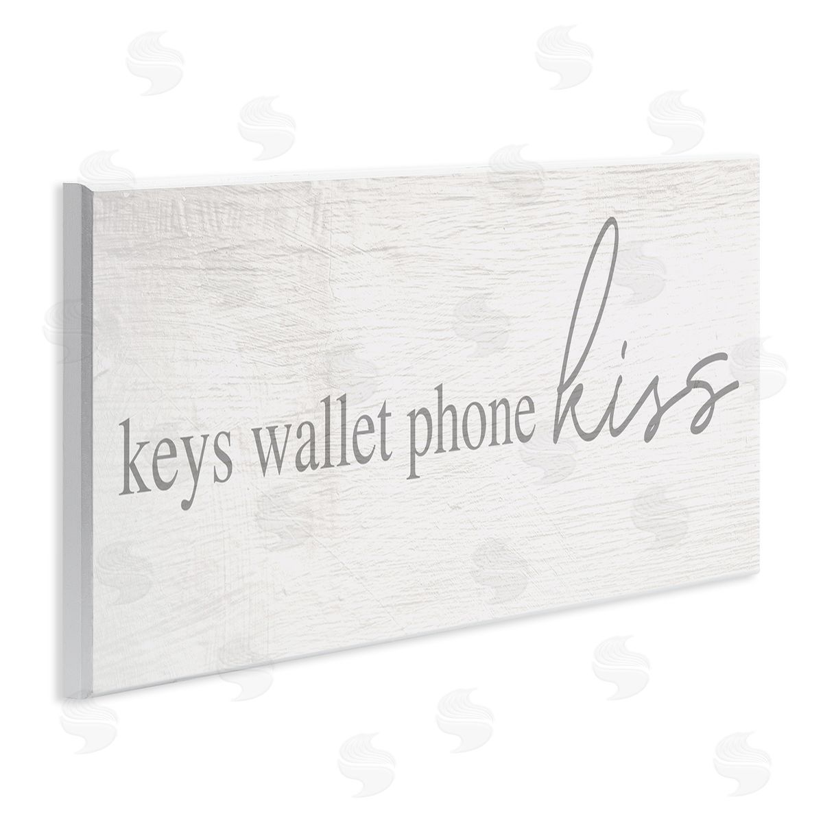Stupell Studio Keys Wallet Phone Kiss Rustic Romantic Phrase
